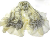 Autumn Totem Retro Female Cotton Scarf Pale Yellow Tint - Essentially Silver Jewelry