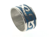 Turquoise Koru Band 10mm has slight imperfections - discounted - Essentially Silver Jewelry