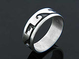 Oxidised Wave 8mm Sterling Silver Band - Essentially Silver Jewelry