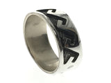 Oxidised Wave 7mm Sterling Silver Band