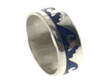Lapis Stepped Wave Sterling Silver Band