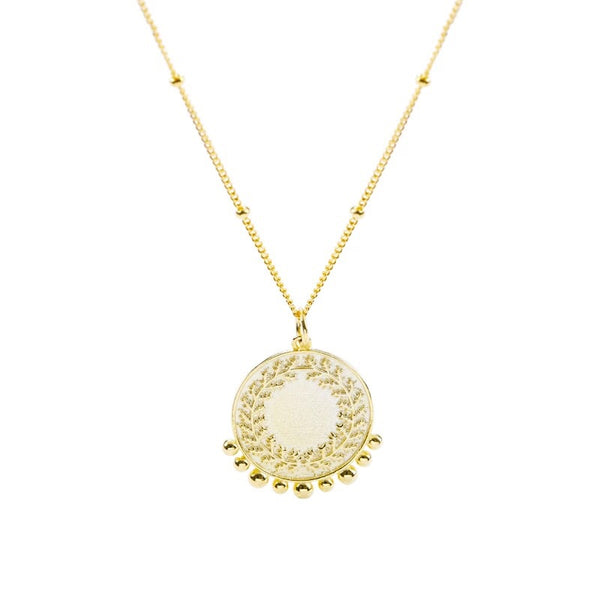 Gold plated sterling silver peace necklace