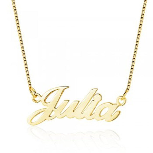 Gold Plated Standard Name Necklace with Box Chain